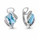 Серебряные серьги AQUAMARINE с топазом и фианитом