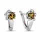 Серебряные серьги AQUAMARINE с фианитом и султанитом