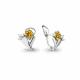 Серебряные серьги AQUAMARINE с фианитом и цитрином