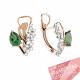 Серьги из золочёного серебра AQUAMARINE с фианитом и топазом Swarovski