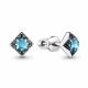 Серебряные серьги AQUAMARINE с топазом и ювелирным кристаллом