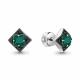 Серебряные серьги AQUAMARINE с агатом и ювелирным кристаллом