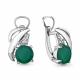 Серебряные серьги AQUAMARINE с фианитом и агатом