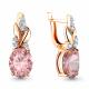Серьги из золочёного серебра AQUAMARINE с фианитом и морганитом