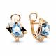 Серьги из золочёного серебра AQUAMARINE с топазом
