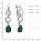 Серебряные серьги AQUAMARINE с фианитом и агатом