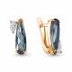 Серьги из золочёного серебра AQUAMARINE с фианитом и Лондон топазом
