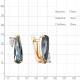 Серьги из золочёного серебра AQUAMARINE с фианитом и Лондон топазом