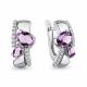 Серебряные серьги AQUAMARINE с фианитом и аметистом