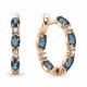 Серьги из золочёного серебра AQUAMARINE с фианитом и Лондон топазом