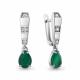 Серебряные серьги AQUAMARINE с фианитом и агатом