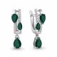 Серебряные серьги AQUAMARINE с фианитом и агатом