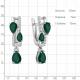 Серебряные серьги AQUAMARINE с фианитом и агатом