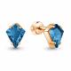 Серьги из золочёного серебра AQUAMARINE с Лондон топазом
