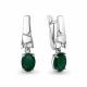 Серебряные серьги AQUAMARINE с фианитом и агатом