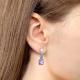 Серебряные серьги AQUAMARINE с фианитом и аметистом
