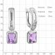 Серебряные серьги AQUAMARINE с фианитом и аметистом