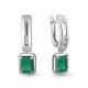 Серебряные серьги AQUAMARINE с фианитом и агатом