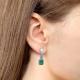Серебряные серьги AQUAMARINE с фианитом и агатом
