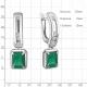 Серебряные серьги AQUAMARINE с фианитом и агатом