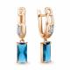 Серьги из золочёного серебра AQUAMARINE с фианитом и Лондон топазом