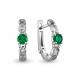 Серебряные серьги AQUAMARINE с гидротермальным изумрудом