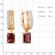 Серьги из золочёного серебра AQUAMARINE с фианитом и гранатом