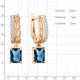 Серьги из золочёного серебра AQUAMARINE с фианитом и Лондон топазом