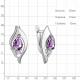 Серебряные серьги AQUAMARINE с фианитом и аметистом