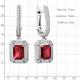 Серебряные серьги AQUAMARINE с фианитом и гранатом