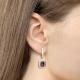 Серьги из золочёного серебра AQUAMARINE с фианитом и аметистом