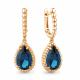 Серьги из золочёного серебра AQUAMARINE с Лондон топазом
