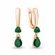 Серьги из золочёного серебра AQUAMARINE с агатом