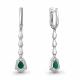 Серебряные серьги AQUAMARINE с фианитом и агатом