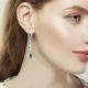 Серебряные серьги AQUAMARINE с фианитом и агатом