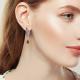 Серебряные серьги Символ года Змея AQUAMARINE с фианитом,гранатом и ювелирным кристаллом