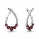 Серебряные серьги AQUAMARINE с фианитом и гранатом