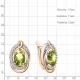 Серьги из золочёного серебра AQUAMARINE с фианитом и хризолитом