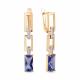 Серьги из золочёного серебра AQUAMARINE с фианитом и танзанитом