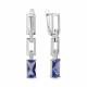 Серебряные серьги AQUAMARINE с фианитом и танзанитом