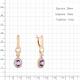 Серьги из золочёного серебра AQUAMARINE с фианитом и аметистом