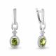 Серебряные серьги AQUAMARINE с фианитом и хризолитом