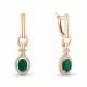 Серьги из золочёного серебра AQUAMARINE с фианитом и агатом