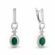 Серебряные серьги AQUAMARINE с фианитом и агатом