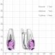 Серебряные серьги AQUAMARINE с аметистом