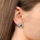 Серебряные серьги AQUAMARINE с агатом, эмалью и ювелирным кристаллом
