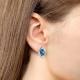Серебряные серьги AQUAMARINE с топазом, фианитом и Лондон топазом