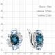 Серебряные серьги AQUAMARINE с топазом, фианитом и Лондон топазом