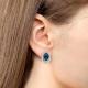 Серебряные серьги AQUAMARINE с фианитом и Лондон топазом