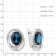 Серебряные серьги AQUAMARINE с фианитом и Лондон топазом